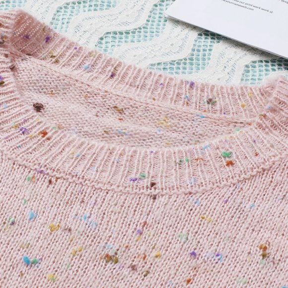 Pink Pilling Detail Patterned Sleeve Sweater - Picture 9 of 16